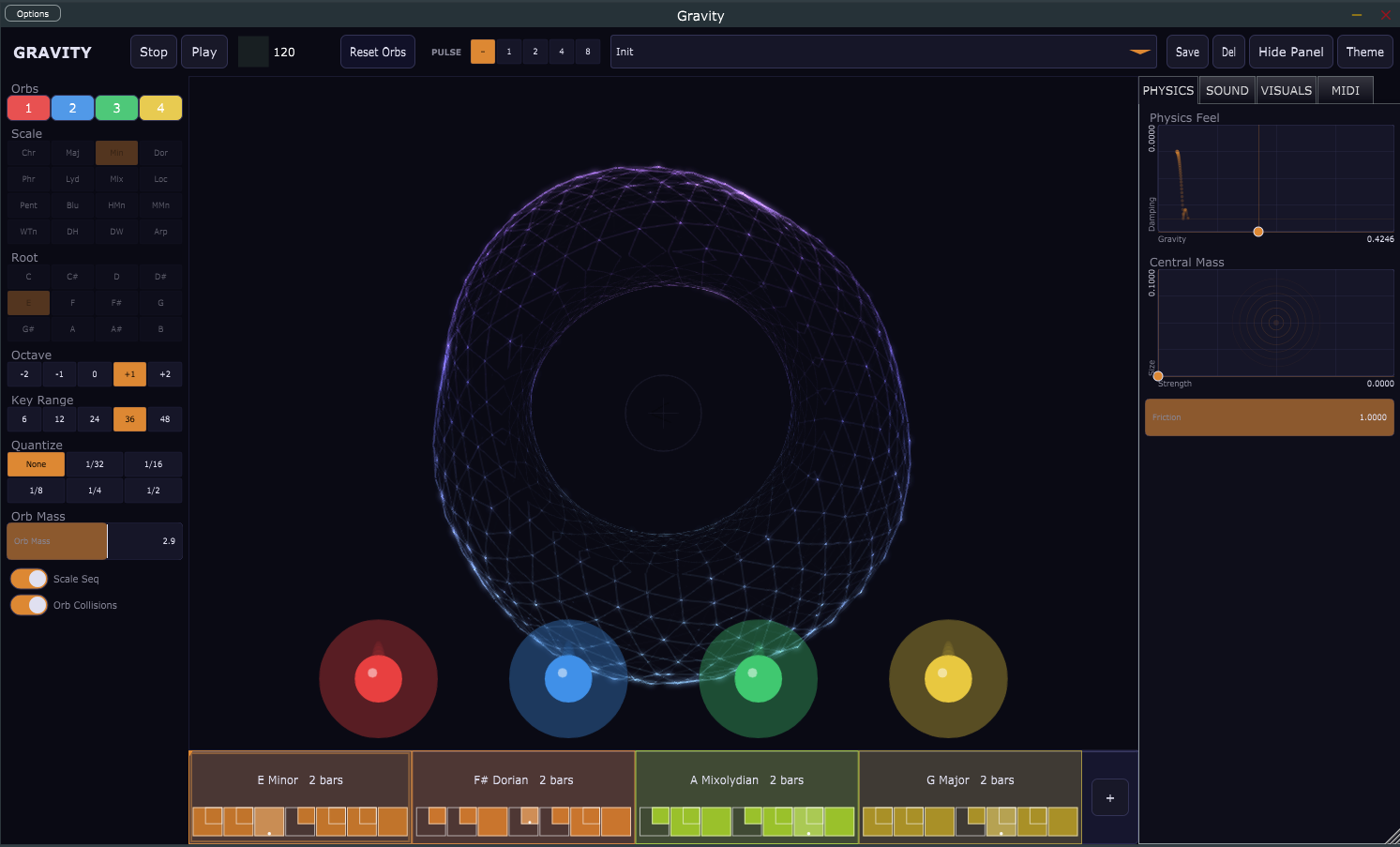 Gravity - Physics-based melodic instrument